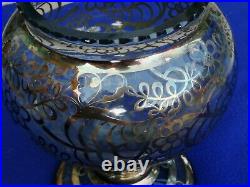 Vase sur pied saint graal Cristal frises argent décoration SILVER