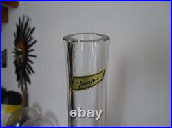 Vase sur piédouche cristal de Baccarat signé avec boite 29,5 cm