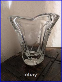 Vase tulipe Daum vintage en cristal