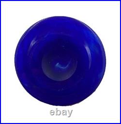 Vase verre Marmoréen Bleu Attribuable À André Delatte Art Deco H32cm Bel État