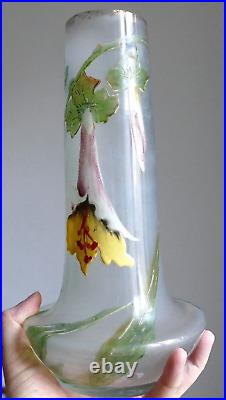 Vase verre émaillé Art Nouveau Choisy le Roi 1900 Era Legras Vase verre émaillé Art Nouveau Choisy le Roi 1900 Era Legras