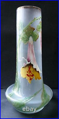 Vase verre émaillé Art Nouveau Choisy le Roi 1900 Era Legras Vase verre émaillé Art Nouveau Choisy le Roi 1900 Era Legras