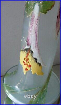 Vase verre émaillé Art Nouveau Choisy le Roi 1900 Era Legras Vase verre émaillé Art Nouveau Choisy le Roi 1900 Era Legras