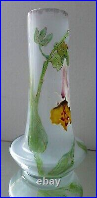 Vase verre émaillé Art Nouveau Choisy le Roi 1900 Era Legras Vase verre émaillé Art Nouveau Choisy le Roi 1900 Era Legras