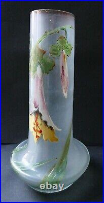Vase verre émaillé Art Nouveau Choisy le Roi 1900 Era Legras Vase verre émaillé Art Nouveau Choisy le Roi 1900 Era Legras