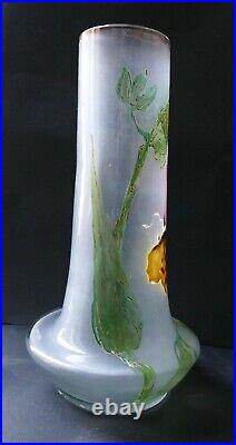Vase verre émaillé Art Nouveau Choisy le Roi 1900 Era Legras Vase verre émaillé Art Nouveau Choisy le Roi 1900 Era Legras