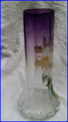 Vase verre émaillé LEGRAS