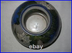 Vase verre émaillé par Mazoyer (gros fêle)