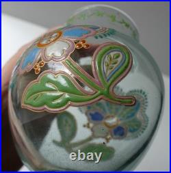 Vase verre émaillé style Persan attribué APPERT & IMBERTON Era Legras Gallé