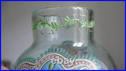 Vase verre émaillé style Persan attribué APPERT & IMBERTON Era Legras Gallé