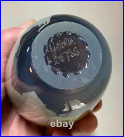 Vase verre épais à décor intercalaire de Nicolas Morin Le Pontil année 80 Japon