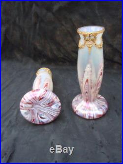 Vase verre irisé d'époque Art Nouveau glass Kralik Wilhelm glass paire de vases