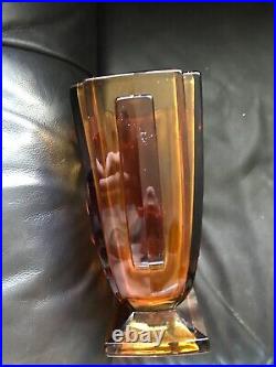 Vase verre pressé moulé art deco 1930 dlg VERLYS, ETLING