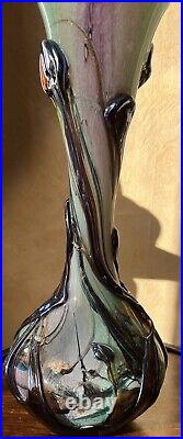 Vase verre soufflé Michèle Luzoro 1992 Hauteur 34 cm Verrerie d'art