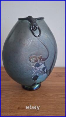 Vase vintage en verre soufflé irisé Robert Pierini Vase vintage en verre soufflé irisé Robert Pierini