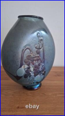 Vase vintage en verre soufflé irisé Robert Pierini Vase vintage en verre soufflé irisé Robert Pierini