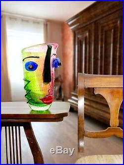 Vase visage en verre murano style antique 30cm