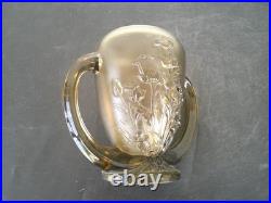 Vases Art Deco Verre Presse Moule Fume Les Campanules Verlys France Rare Paire