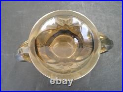 Vases Art Deco Verre Presse Moule Fume Les Campanules Verlys France Rare Paire