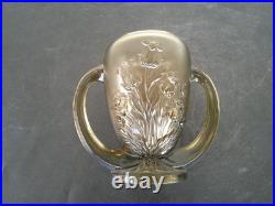 Vases Art Deco Verre Presse Moule Fume Les Campanules Verlys France Rare Paire
