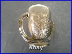 Vases Art Deco Verre Presse Moule Fume Les Campanules Verlys France Rare Paire