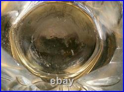 Vases Art Deco Verre Presse Moule Fume Les Campanules Verlys France Rare Paire