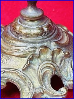 Vases Cornets en Cristal Gravé sur Monture en Bronze XIX ème Art Nouveau