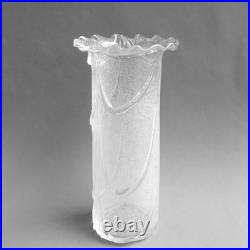 Vases en cristal Décor dégagé à l'acide et drapé Art Nouveau 1900