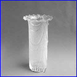 Vases en cristal Décor dégagé à l'acide et drapé Art Nouveau 1900