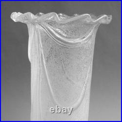 Vases en cristal Décor dégagé à l'acide et drapé Art Nouveau 1900
