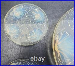 Verlys Plateau Coupelles Verre Opalescent Art Deco 1930 Tray Glass