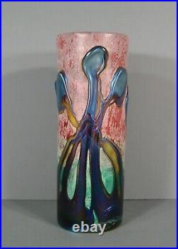 Verrerie Contemporaine Grand Vase Signé Michèle Luzoro Maître Verrier Biot